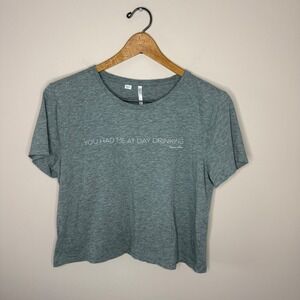 Women's Travis Mathew Day Drinking Cropped TShirt Top Gray Size S